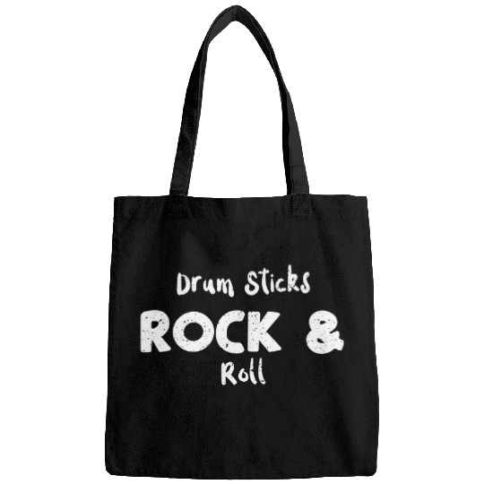 Drummer Drum Sticks Rock Roll Music Sayings Bags
