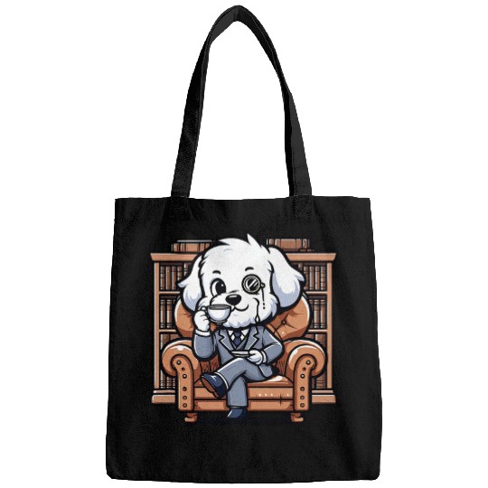 Bichon Frise English Gentleman Funny Dog Victorian Bags