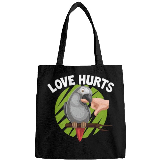 Funny African Grey Parrot Love Hurts African Grey Bird Bags