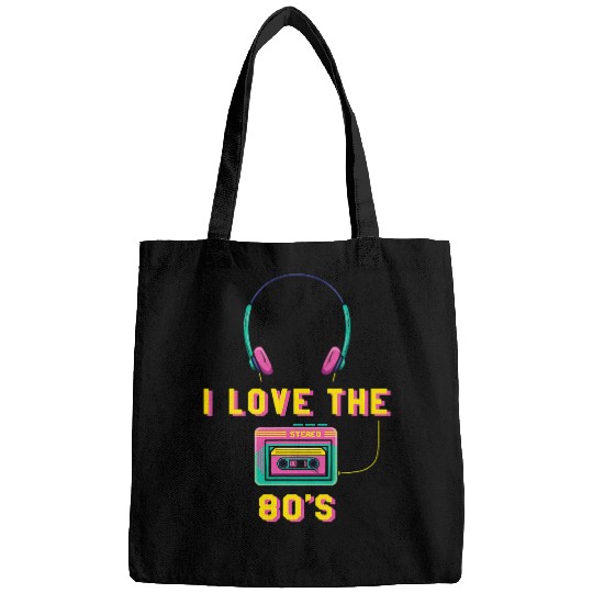 I Love The 80s Music Lover Era vintages Musician Retro 1980 Bags