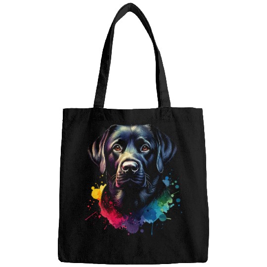 Black Lab Labrador Retriever Dog Artwork Bags