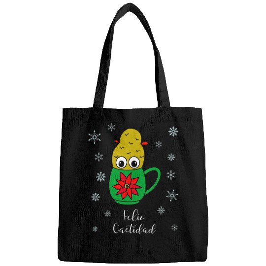 Feliz Cactidad Small Christmas Cactus In Poinsettia Mug Bags