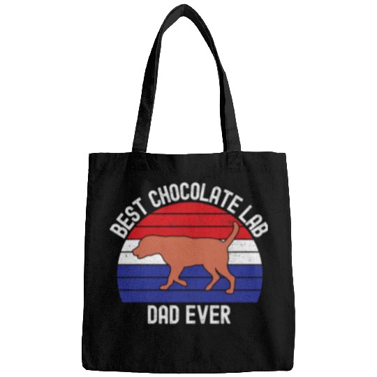 bests Chocolate Lab Dad Ever Labrador Retriever Flag Bags