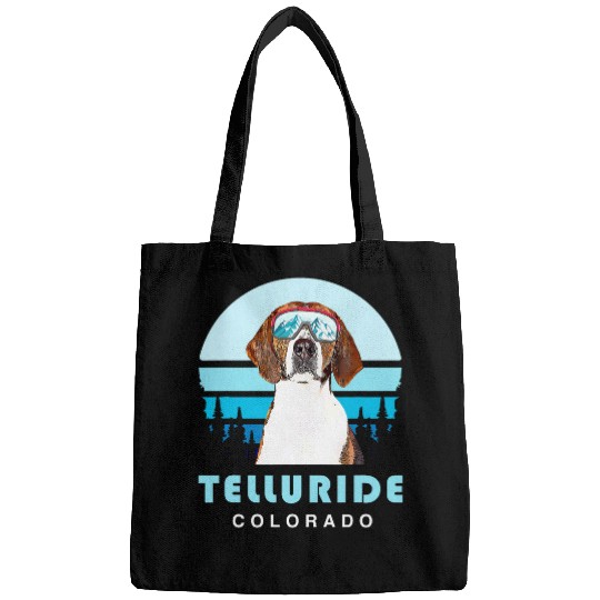 American Foxhound Winter Skis Telluride Colorado Dog Lover Bags
