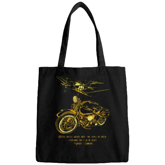 Americana vintages Classic Motorcycle P51 Airplane Yellow Bags