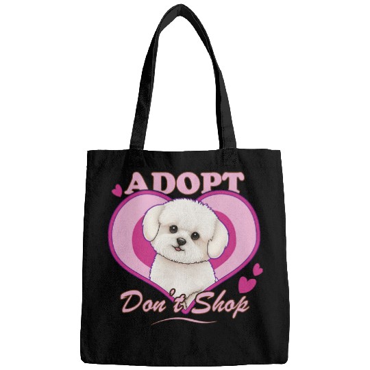 Adopt Dont Shop Bichon Frise Dog Rescue Adoption Bags