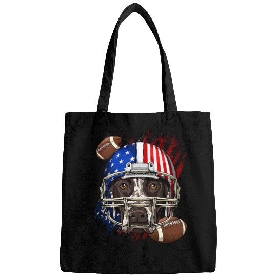 American Football German Shorthaired Pointer Patriotic GSP Bags