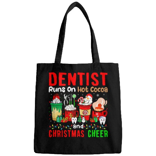 dentists Runs On Hot Cocoa And Christmas Cheer Gnome Lover Bags