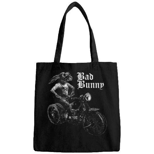Bad Bunny Funny Easter Retro Motorcycle for Men Bags