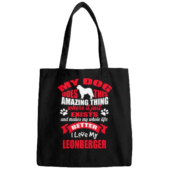 I Love My Dog Leonberger Funny Puppy Dogs Lovers Bags