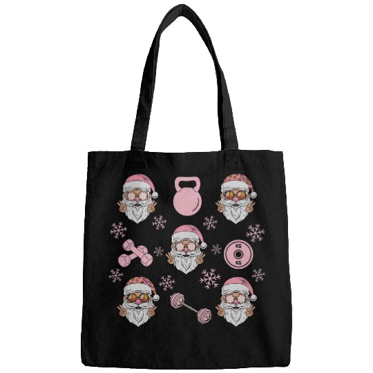 Christmas Workout Santa Holiday Fitness Gym Lover Bags