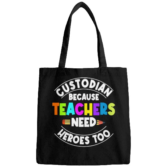 Funny School Custodian Quote Apparel For Janitor Bags