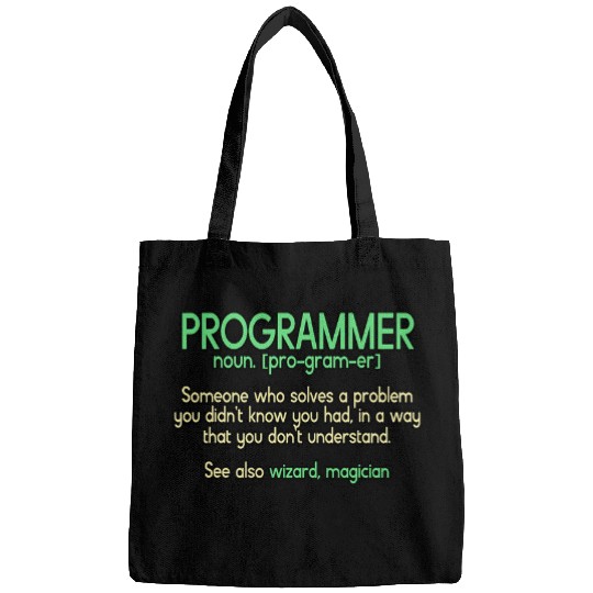 Funny Programmer Wizard Magician Computer Coder 21 Bags