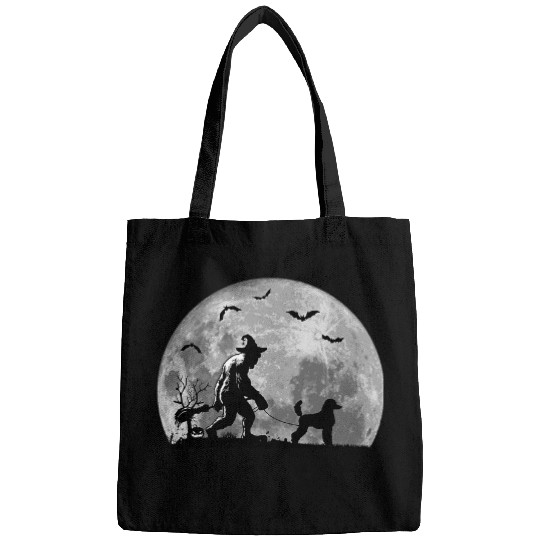 bigfoots Walking Standard Poodle Dog Sasquatch Halloween Bags