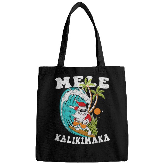 Surf Life Mele Kalikimaka Hawaii Christmas Surfing Santa Bags