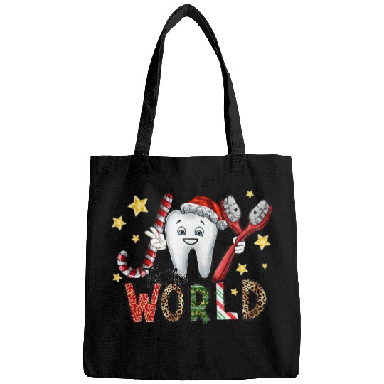 Joy to The World Dental Christmas 2Teeth dentists Pajama Tee Bags