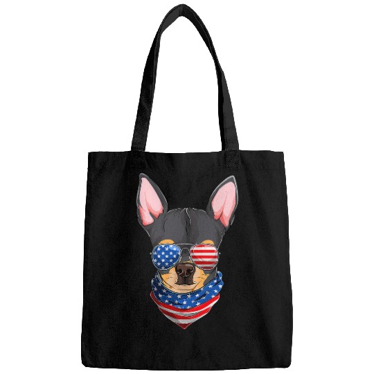 Chihuahua Dog American Flag Fourth Of July Poppy Lover Bags