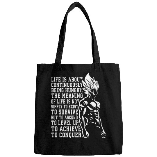 Conquer Anime Gym Workout Fitness Lifting Motivational Bags