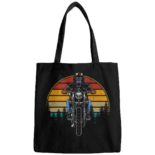 bigfoots Riding Motorcycle for Biker Sasquatch Lover Bags