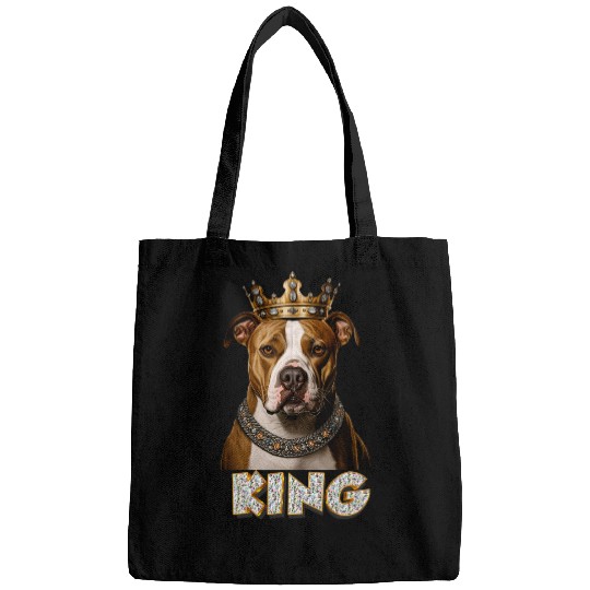 Baroque Renaissance King Pitbull Dog Portrait Bags