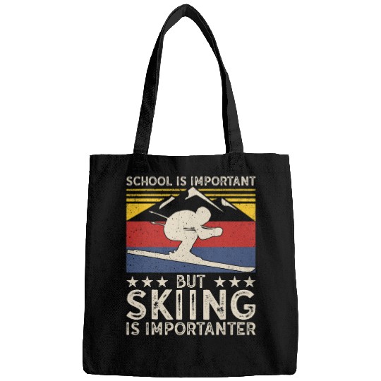 Skiing Ski Funny Retro School Important Ski Skiers Skiing Him Her Bags