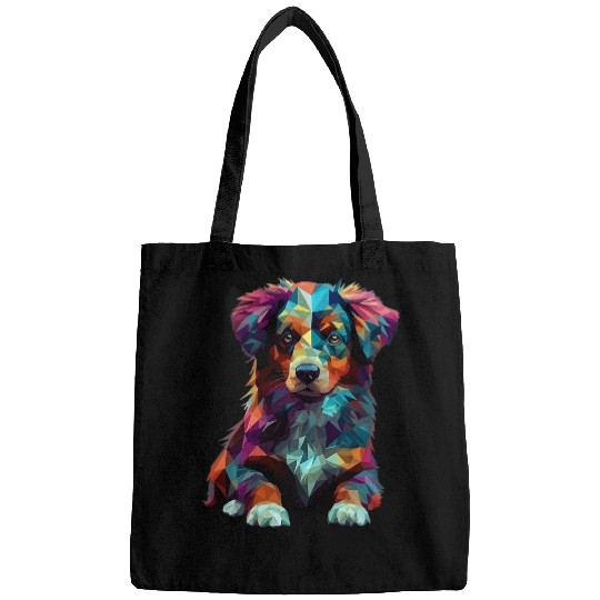 Australian Shepherd Puppy Dog Pop Art Bags