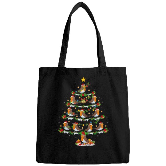 Robin Bird Lover xmass Lighting American Robin Christmas Tree Bags