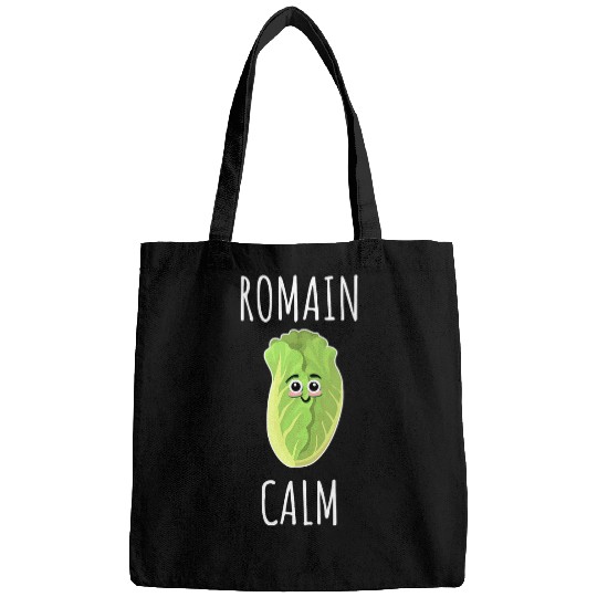 Romain Calm Romaine Lettuce Pun Vegan Vegetable Gardener Bags