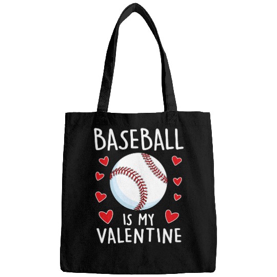 Funny Baseball is My Valentines Day Boys Mens Sports Love Bags