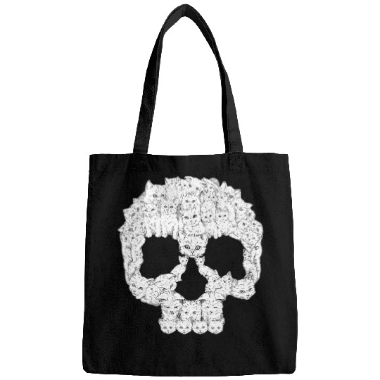 Halloween Scary Cat Skull Kitty Skeletons Motorcycle Biker Bags