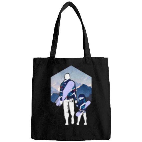 Skiing Ski Fathers Day Dad and Son Matching Snowboarding Bags