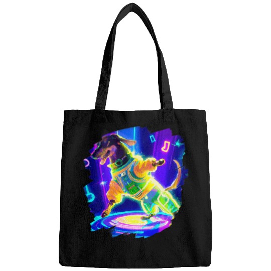 Funny Dachshund Chiweenie Wiener Dog Dancing Retro Dance 2 Bags