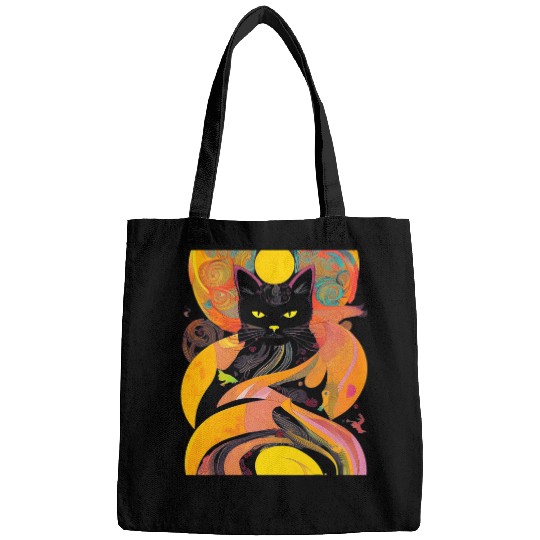 black cats art Bags