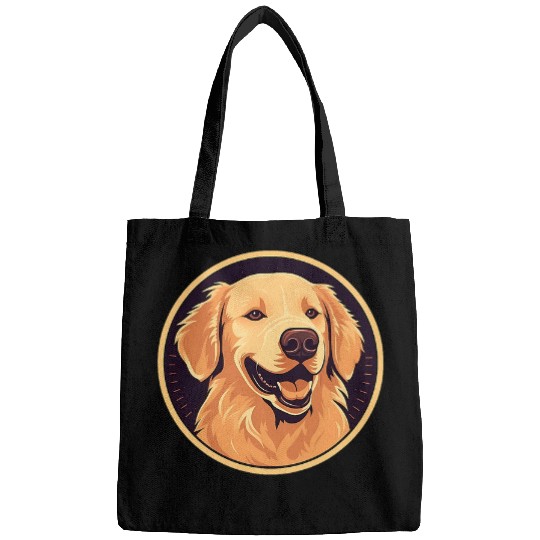 Golden Retriever Dog Minimal Love Dogs Bags