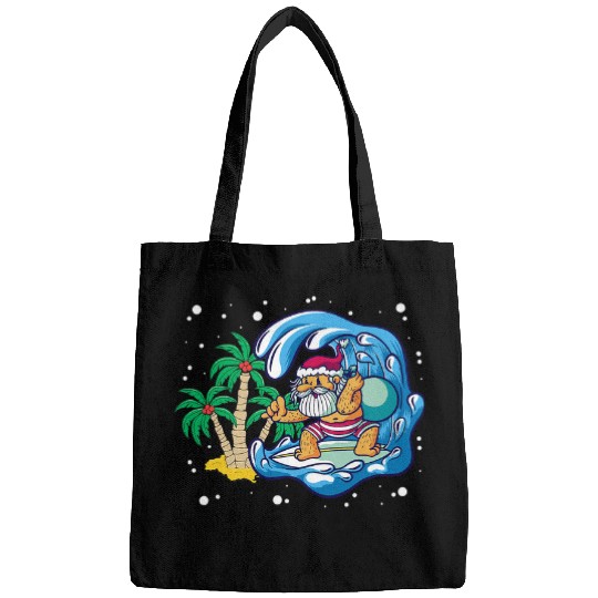 Surf Life Summer Santa Surfing Beach Waves Christmas In July Bags