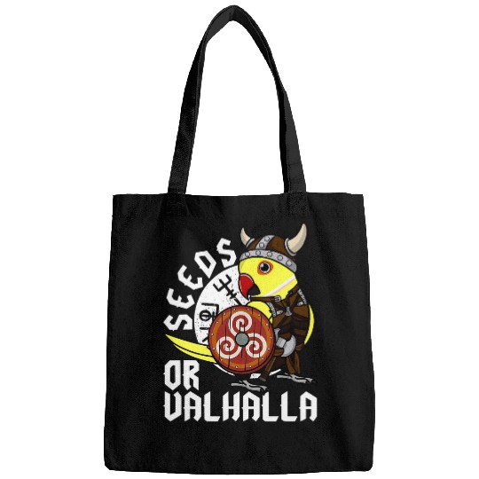 Seeds Or Valhalla I Viking Parrot I Yellow Indian Ringneck Bags