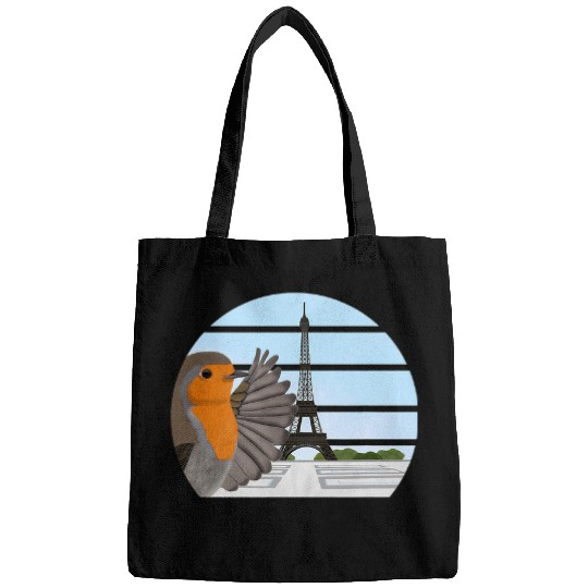 Robin Bird Birder Eiffel Tower Birdwatcher Animal Biologist Bags