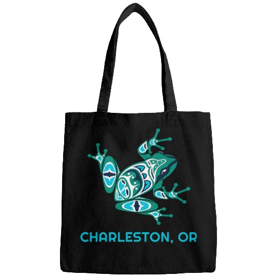 Charleston OR Green Frog PNW Art Native American Bags