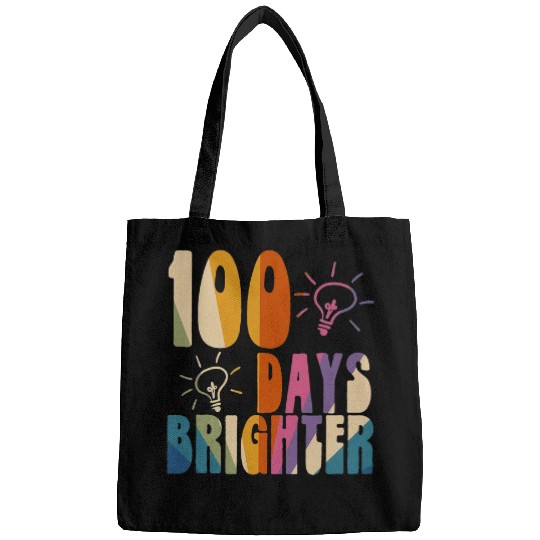 100 Days Brighter Happy 100 Days Of School Teachers Student Bags