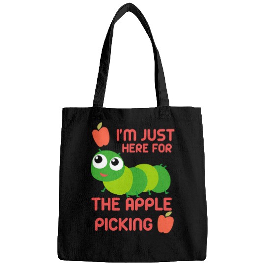 Lacrosse Gift Im Just Here For The Apple Picking Funny Worm Apple Farm Bags