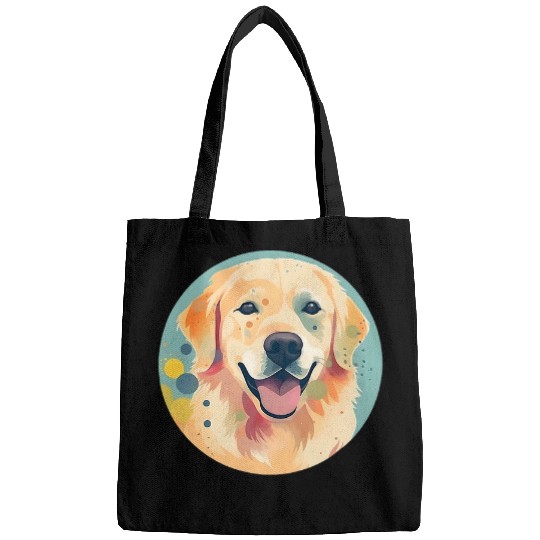 Golden Retriever Colored Circlen Style Bags