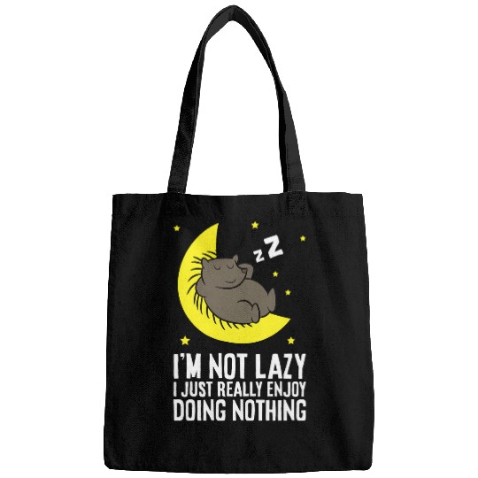 Lacrosse Gift Im Not Lazy I Just Really Enjoy Doing Nothing Porcupine Bags