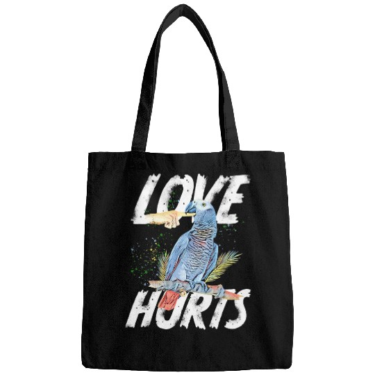 Love Hurts African Grey Parrot Biting Funny Bags