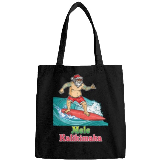 Surf Life Mele Kalikimaka Santa Surfing Christmas Surf In July Merry Bags
