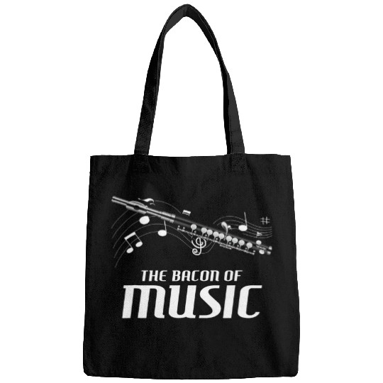 Funny Piccolo Player Flutist Instrument Bacon Of Music Bags