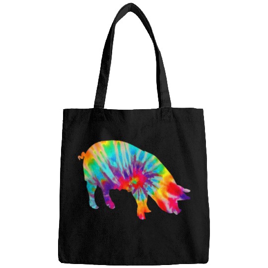 Pig Tie Dye vintages Farm Animal Farmer Bags
