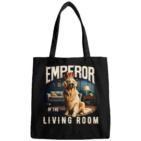 Golden Retriever Dog Emperor Of The Living Room Fun Novelty Bags
