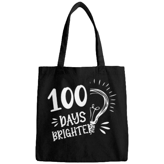 100 Days Brighter Happy 100 Days Of School Teachers Kids 1 Bags