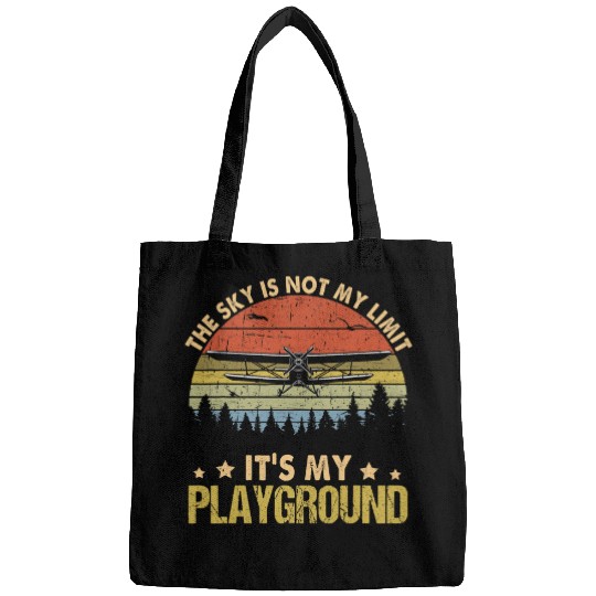 8Q1Z The Sky Is My Playground vintages Airplane Pilot Dad Bags