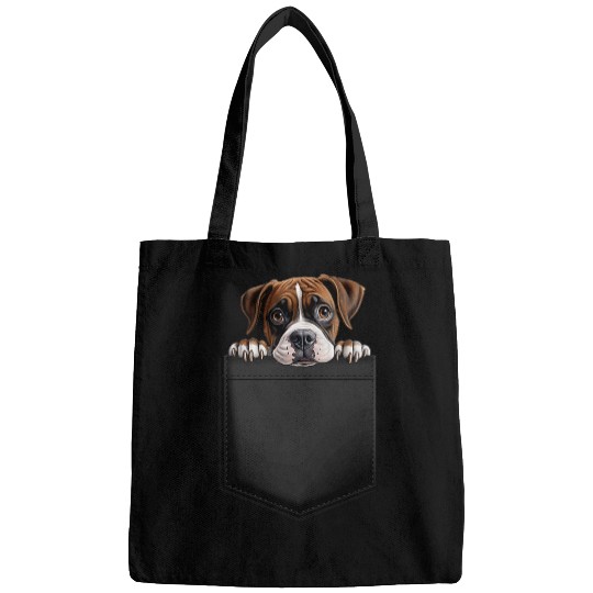 Boxer in Pocket Funny Dog Lover Bags